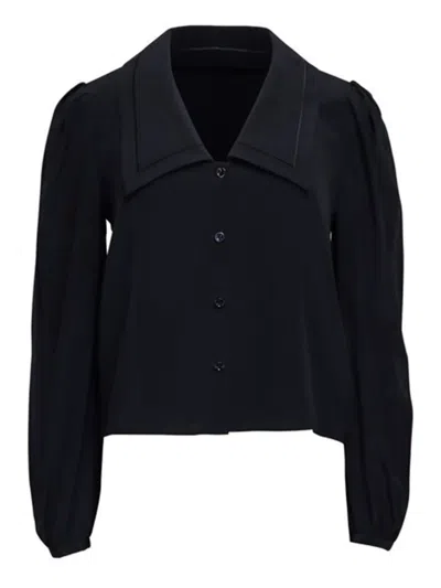 Frame Puffed-sleeve Shirt In Black