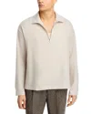 Frame Half Zip Wool Overshirt In Neutral