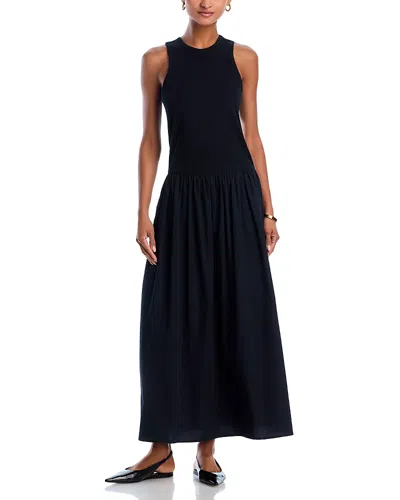 Frame Racer Tank Dress In Black In Blue