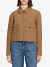 Frame Raglan Zip Jacket In Camel In Brown