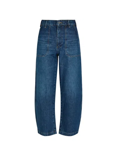 Frame Ranger Patch-pocket Wide-leg Jeans In Blue
