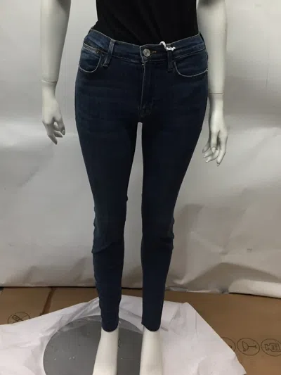 Frame Skinny Jeans Raw Edge In Navy