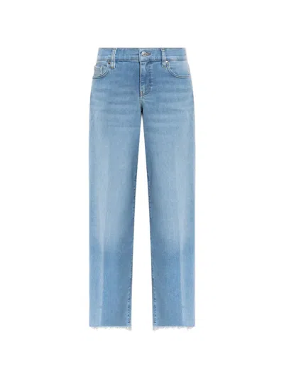 Frame Raw-edge Jeans In Blue