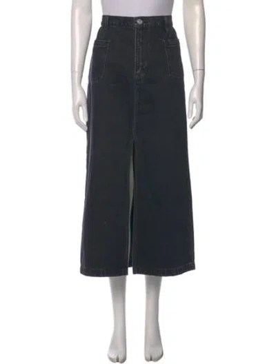 Pre-owned Frame Raw-edge Trim Midi Length Skirt In Gray