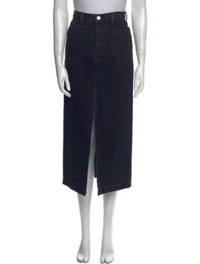 Pre-owned Frame Raw-edge Trim Midi Length Skirt In Multi