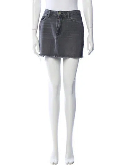 Pre-owned Frame Raw-edge Trim Mini Skirt In Black