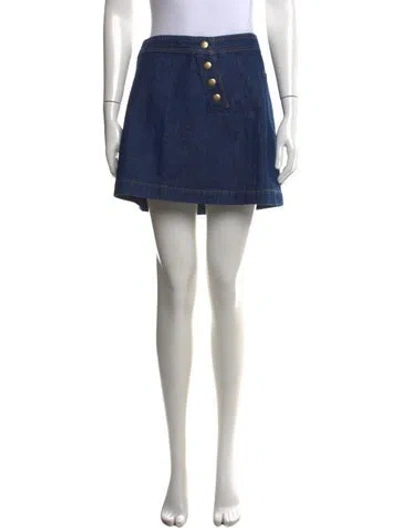 Pre-owned Frame Raw-edge Trim Mini Skirt In Black