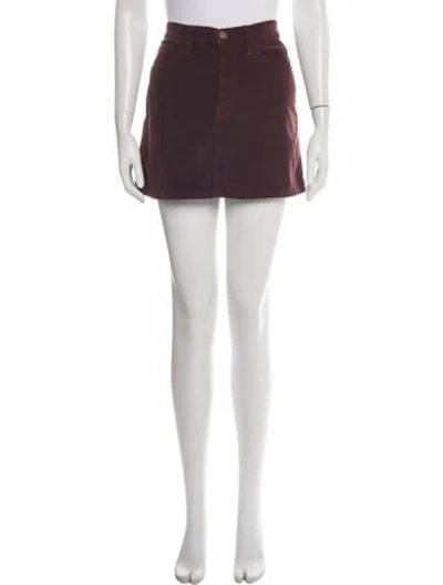 Pre-owned Frame Raw-edge Trim Mini Skirt In Brown