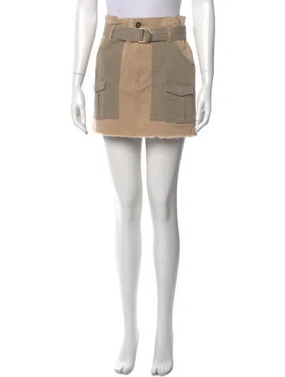 Pre-owned Frame Raw-edge Trim Mini Skirt In Neutral