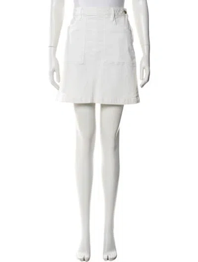 Pre-owned Frame Raw-edge Trim Mini Skirt In Neutral