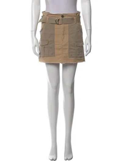 Pre-owned Frame Raw-edge Trim Mini Skirt In Neutral