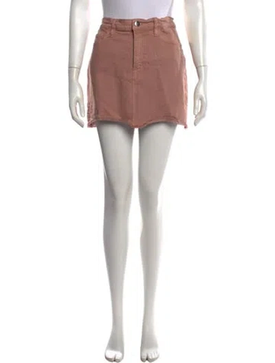 Pre-owned Frame Raw-edge Trim Mini Skirt In Pink