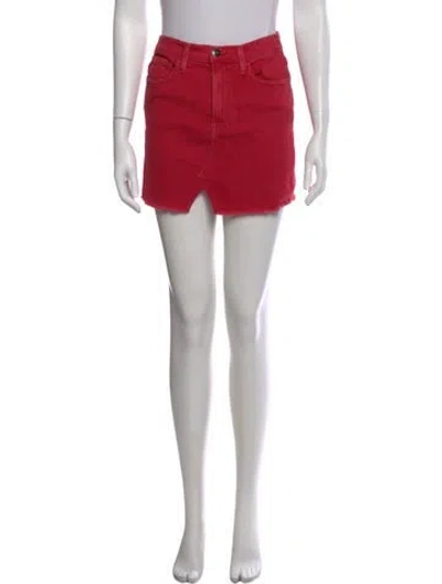Pre-owned Frame Raw-edge Trim Mini Skirt In Red