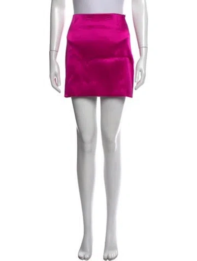 Pre-owned Frame Raw-edge Trim Mini Skirt W/ Tags In Pink