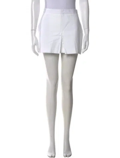 Pre-owned Frame Raw-edge Trim Mini Skirt In White
