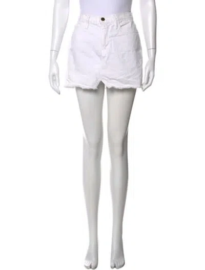 Pre-owned Frame Raw-edge Trim Mini Skirt In White