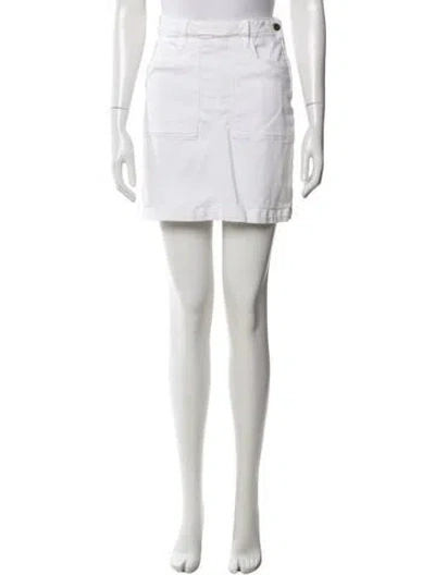 Pre-owned Frame Raw-edge Trim Mini Skirt In White