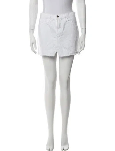 Pre-owned Frame Raw-edge Trim Mini Skirt In White