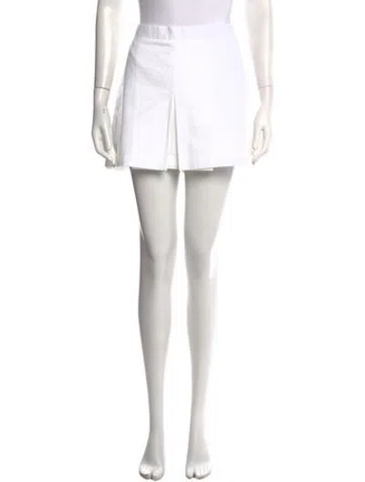 Pre-owned Frame Raw-edge Trim Mini Skirt In White