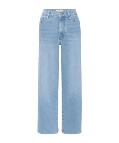 Frame Raw-edge Wide-leg Jeans In Blue