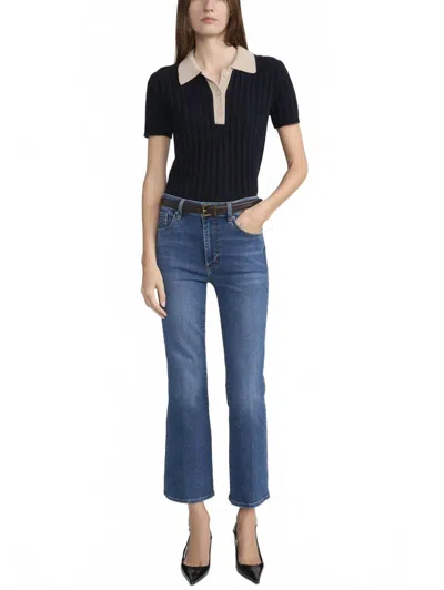 Frame Reboot Crop Bootcut Jeans In Foxley In Blue