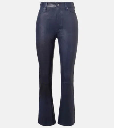 Frame Reboot Crop Leather Bootcut Pants