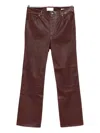Frame Reboot Crop Leather Trousers In Brown
