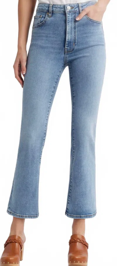 Frame Reboot High Waist Crop Flare Jeans In Lark In Blue