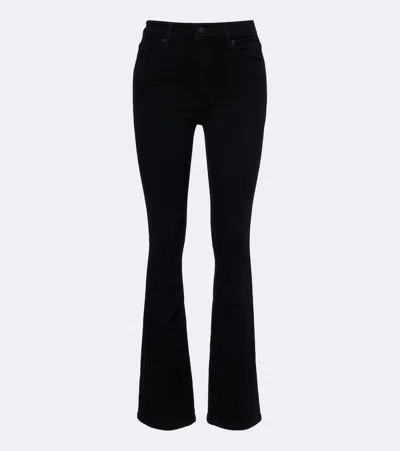 Frame Reboot High-rise Bootcut Jeans In Black