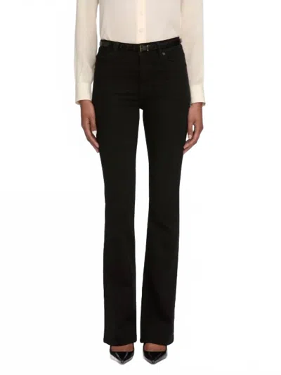 Frame Icon Mid-rise Flared Jeans In Black