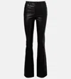 Frame Reboot Leather Flared Pants In Black