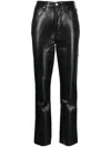 Frame Recycled Leather-blend Trousers In Schwarz