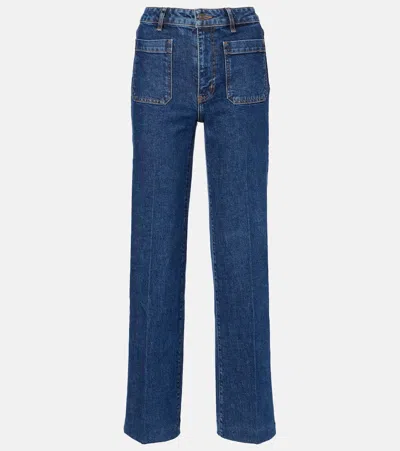 Frame Refined Saturn Straight Jeans In Blue