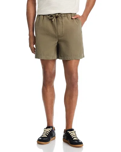 Frame Regular Fit 5.5 Military Khaki Canvas Shorts In Gray
