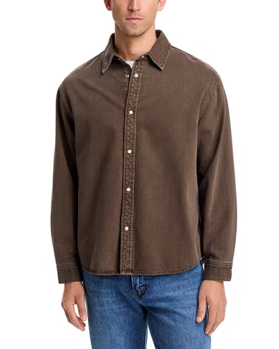 Frame Regular Fit Overshirt In Brown