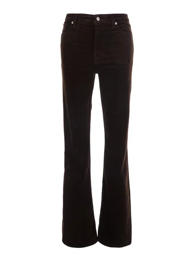 Frame Regular-fit Corduroy-style Trousers With Zip & Button In Black