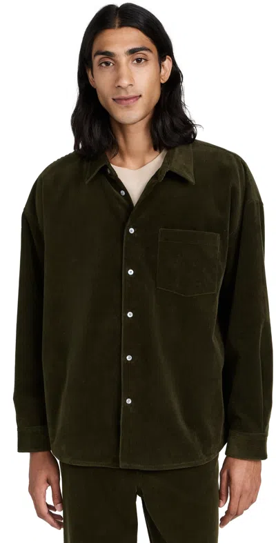 Frame Relaxed Corduroy Overshirt Dark Olive