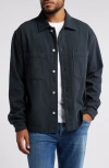 Frame Relaxed Cotton Button-up Shirt In Navy