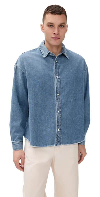 Frame Relaxed Denim Shirt Voltage In Blue