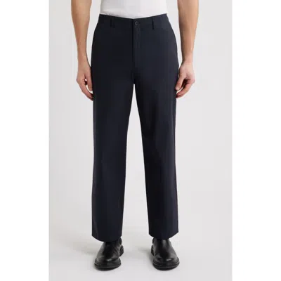 Frame Relaxed Fit Cotton Pants In Dark Navy