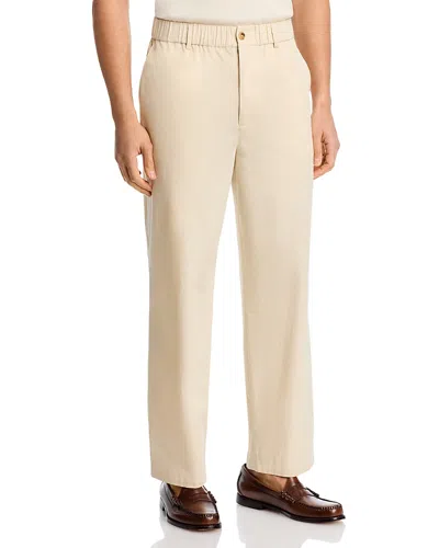 Frame Relaxed Fit Cotton Trousers In Neutral