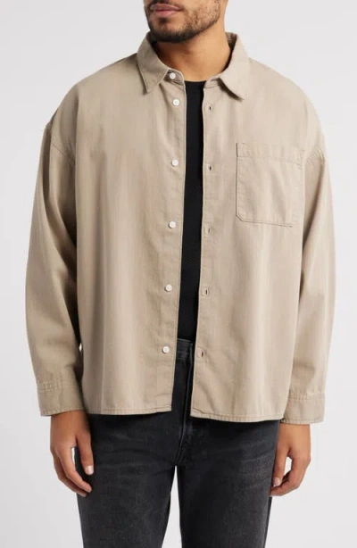 Frame Relaxed Fit Denim Button-up Shirt In Brown
