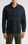Frame Waffle-knit Lyocell-blend Shirt In Navy