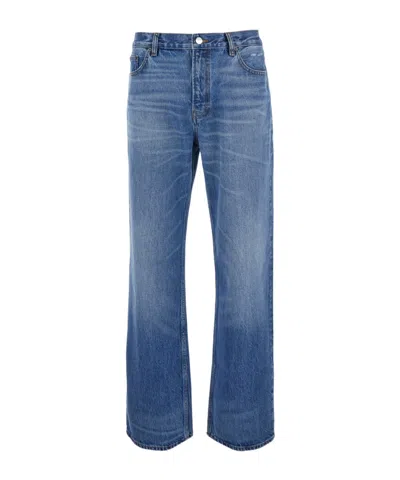 Frame Relaxed High-waist Straight-leg Jeans In Blue