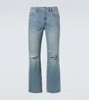 Frame Relaxed Jean Distressed Straight Jeans In Blue