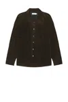 Frame Relaxed Overshirt In Dark Olive