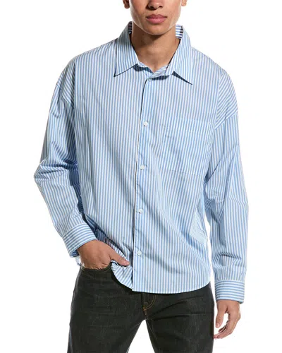 Frame Relaxed Stripe Shirt In Blue