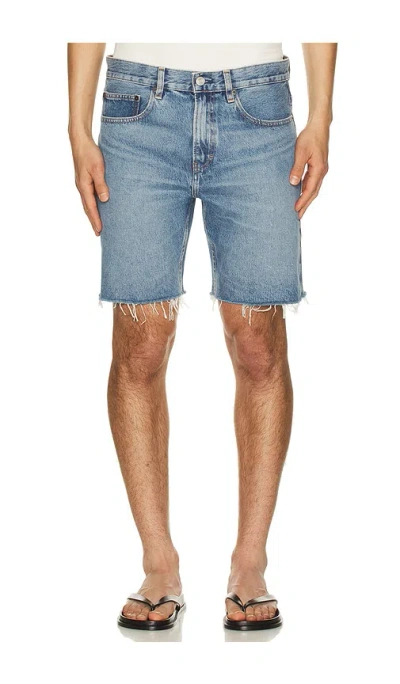 Frame Relaxed Undone Hem Short In Blue