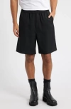 Frame Relaxed Wool Shorts In Black