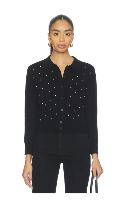 Frame Wool-cashmere Rhinestone-embellished Cardigan In Black